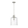 Z-Lite Kinsley 1 Light Pendant, Brushed Nickel And Clear Seeded 340P12-BN